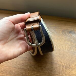 Coach 3811 Linen Belt Navy/Cream